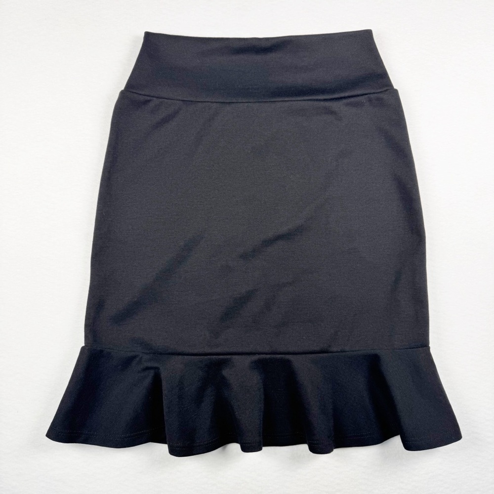 Agnes & Dora Women’s Small Black Ruffle Flounce Pencil Skirt NWT B3